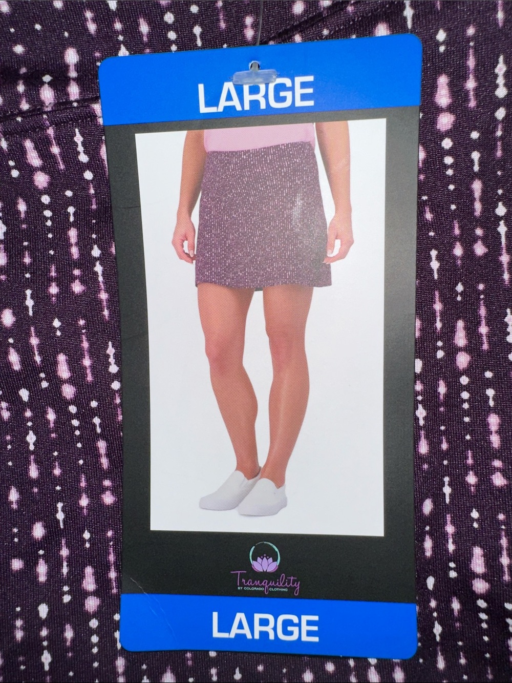 Tranquility by Colorado Clothing Purple Printed Mini Skort with Pink Lining